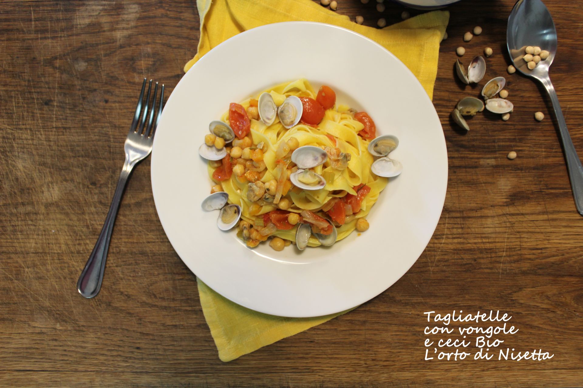 Immagine per ricetta Tagliatelle con ceci e vongole